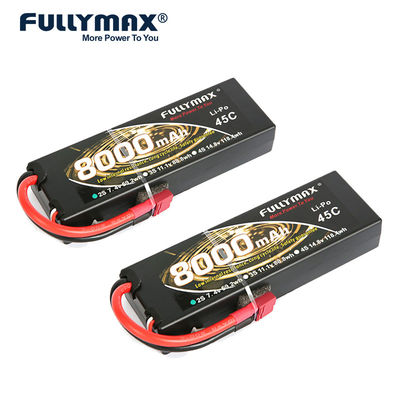 pacchetti su ordinazione della batteria della batteria 8000mah 7.4V 45C Rc di 2s Lipo con decani T Plug