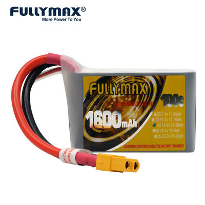 Fullymax 4s 1600mah 30c 14.8v 100c Aeroplano Rc Batteria ai polimeri di litio Quadcopter