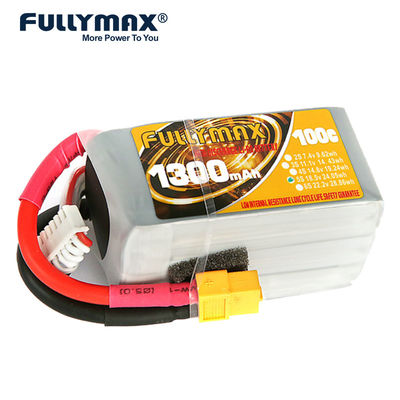 18.5V LiPo 1300mAh 5S 100C Rc che corre la batteria telecomandata del crogiolo di elicottero di Quadcopter del fuco