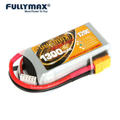 batteria piana di Rc di densità di alta energia della batteria delle cellule 120c Lipo di 1300mah 14.8v 4