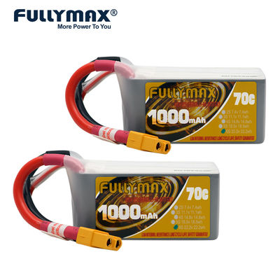 Modello Battery del trasbordatore RC del fuco dell'elicottero dell'automobile FPV di Lipo 70C della batteria di 1000MAH 22.2V 6s Rc