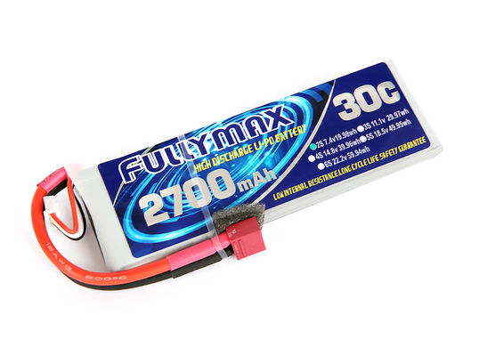 Pacchetto 30C 2700mAh 2S 7.4V della batteria di FULLYMAX LiPo con la spina di T per il camion Heli Airplane del crogiolo di automobile di RC