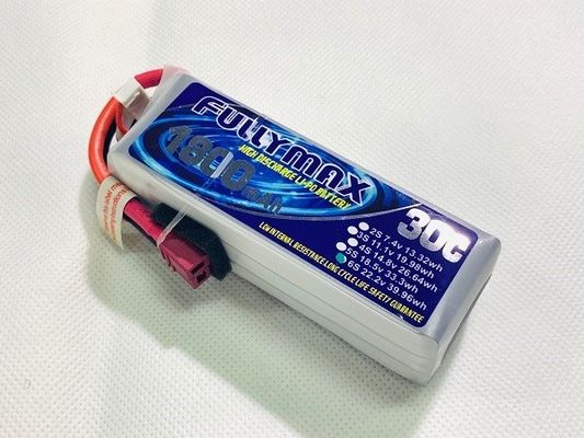 Pacchetto 30C 1800mAh 6S della batteria dell'aeroplano di LiPo RC con decani Connector 22.2V