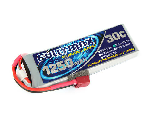 Batteria 30C 1250mAh 3S 11.1V di LiPo della spina di T per l'aeroplano acrobatici lento dell'interno dell'aletta di filatoio RC